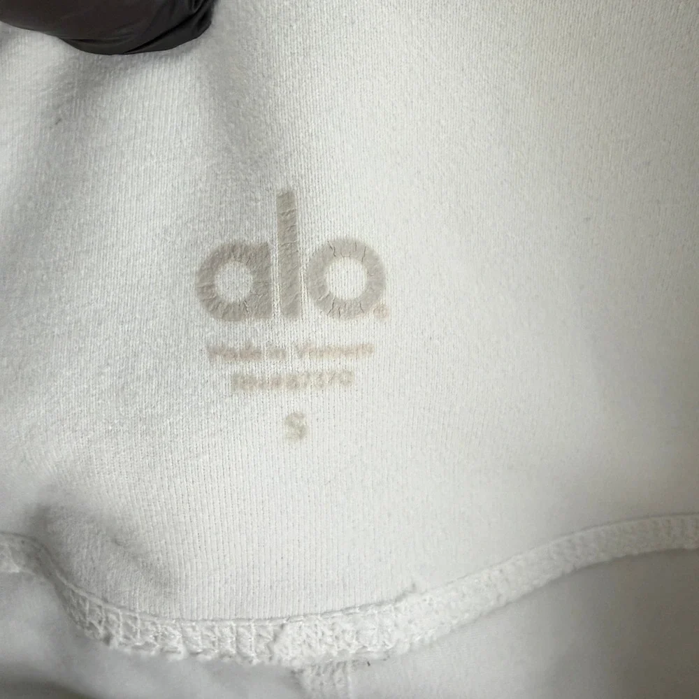Alo Yoga Moto Leggings Womens Small White Mesh Quilted High Rise Yoga Pants Gym‎